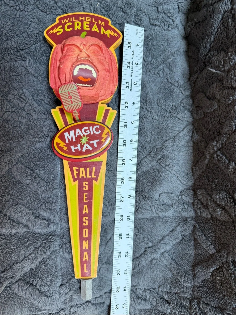 RARE 🎃Magic Hat Wilhelm Scream PUMPKIN ALE Beer Tap Handle Fall Seasonal Decor